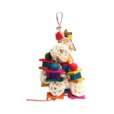 Avi One Leather Rope with Rattan Balls & Coloured Blocks from Avi One