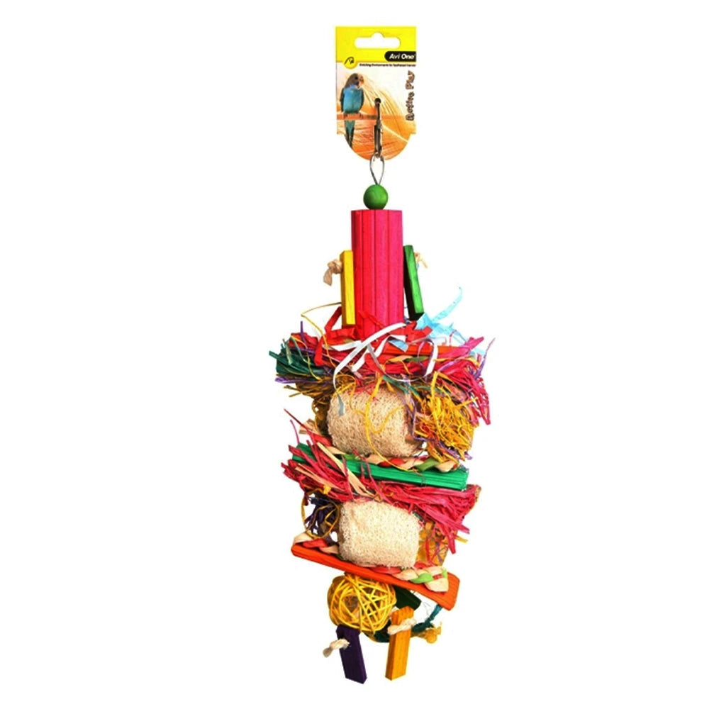 Avi One Loofa With Rattan Ball Raffia And Wooden Chews from Avi One
