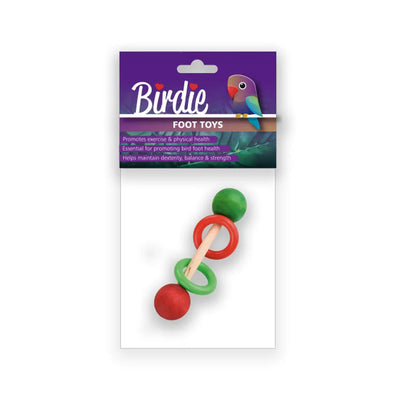 Birdie Barbell Foot Toy with Rings from Birdie