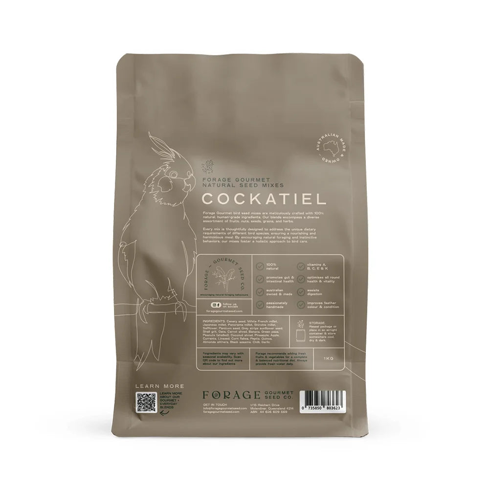Forage Gourmet Cockatiel 1kg (Excl. TAS & WA)