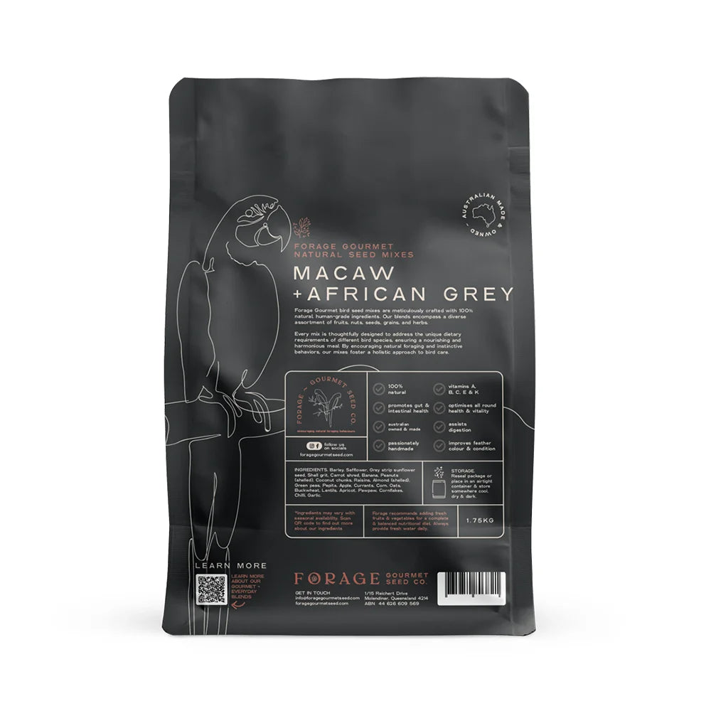 Forage Gourmet Macaw & African Grey 1.75kg (Excl. TAS & WA)