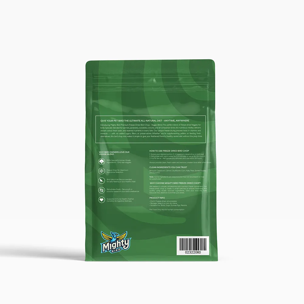 Mighty Bird Premium Freeze-Dried Bird Chop - Veggie Blend