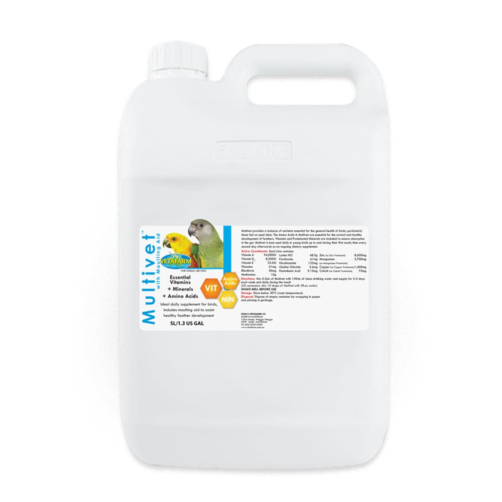Multivet 5L Birds Supplement Vetafarm