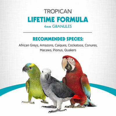 Tropican Lifetime Parrot Granules (4mm) 820g from Hari (Hagen)