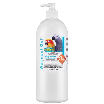 Wormout gel 1L vetafarm Water soluble bird wormer