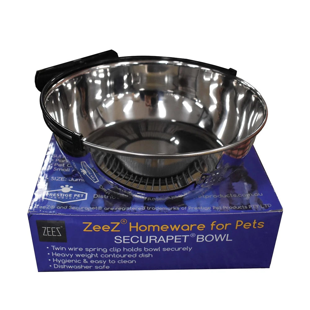 ZeeZ SecuraPet Stainless Steel Clamping Bowl