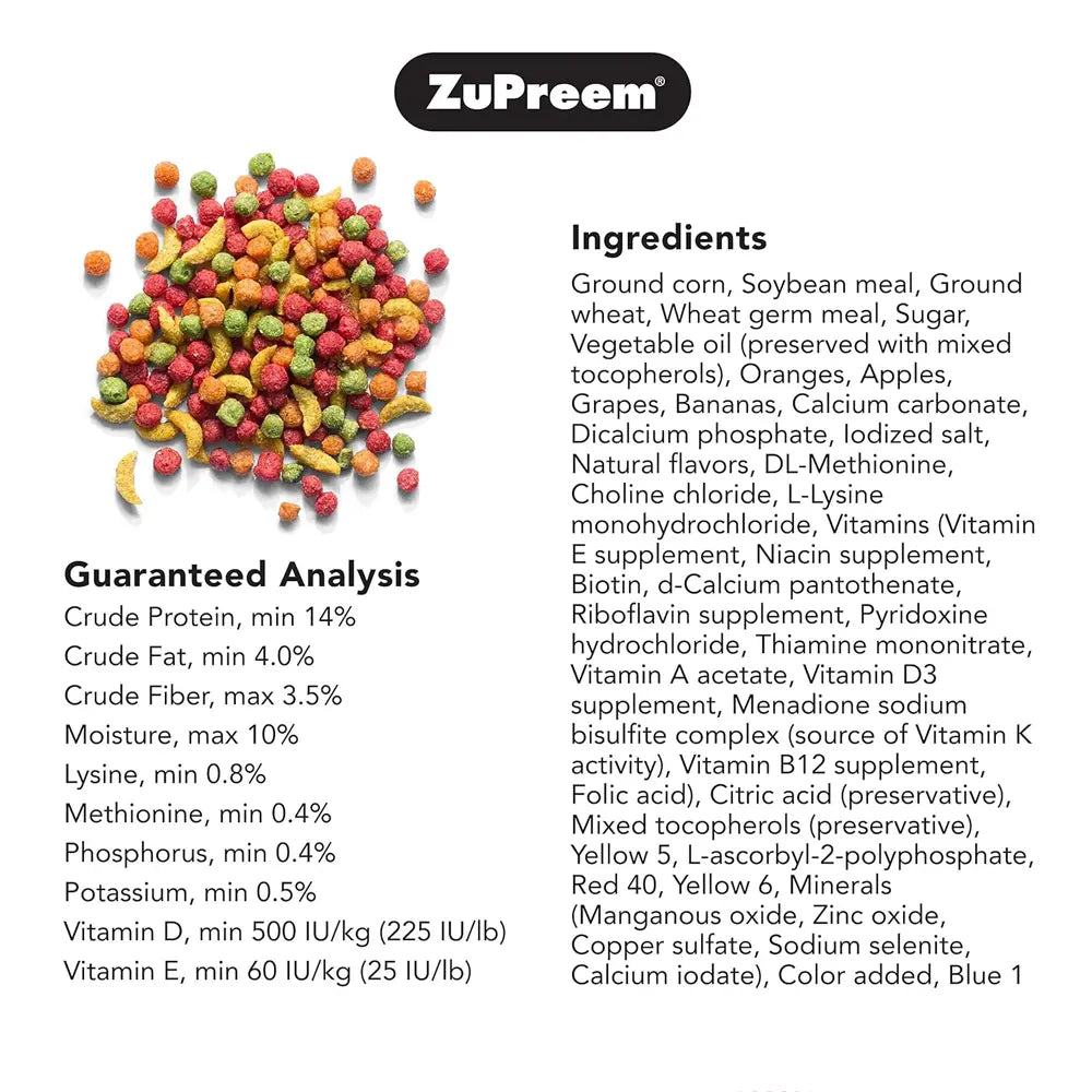 ZuPreem FruitBlend Large Birds 1.6kg from ZuPreem