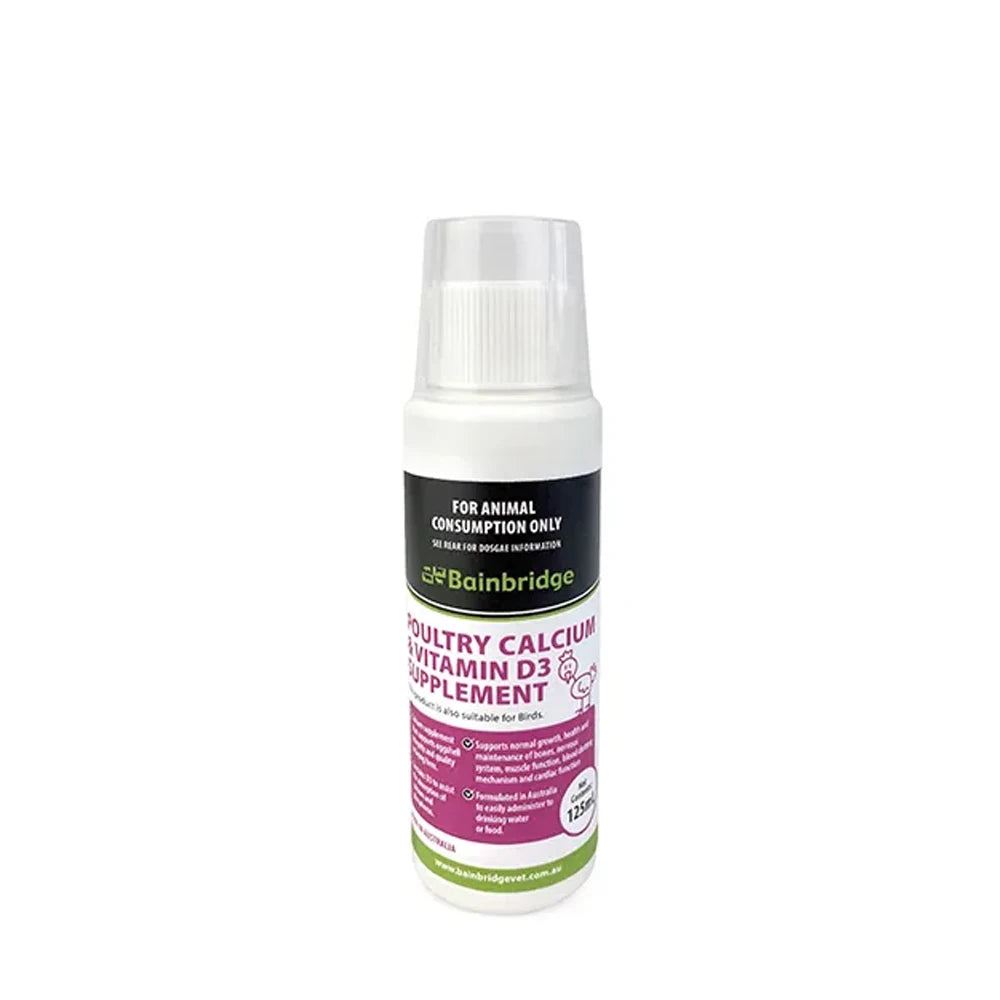 Bainbridge Poultry Calcium Vitamin D3 Supplement showing the Front View