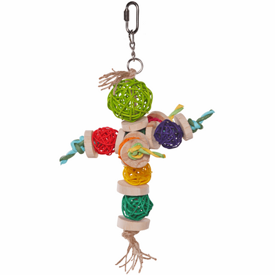 Kazoo Colourful Wicker Balls with Decoration from Kazoo Pet Co