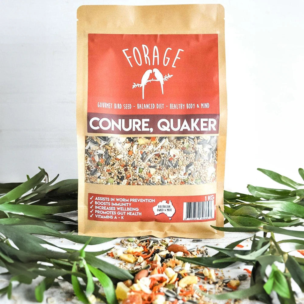 Forage Conure & Quaker Mix 1kg (Excl. TAS & WA) from Forage Gourmet Seed