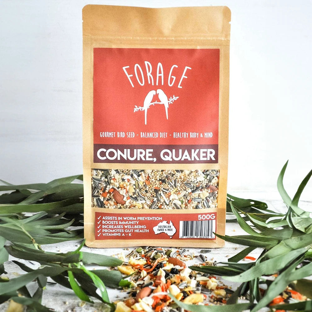 Forage Conure & Quaker Mix 500g (Excl. TAS & WA) from Forage Gourmet Seed