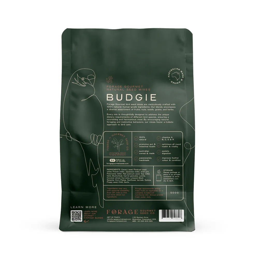 Forage Gourmet Budgie 500g (Excl. TAS & WA)