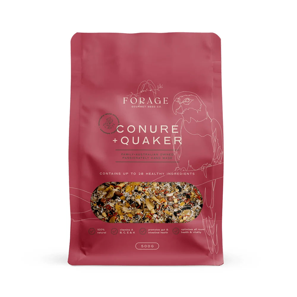 Forage Gourmet Conure & Quaker 500g (Excl. TAS & WA)