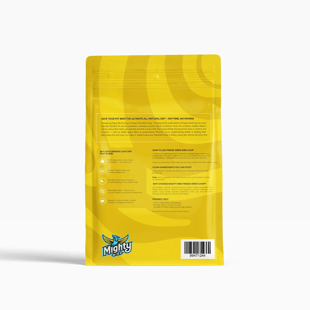 Mighty Bird Premium Freeze-Dried Bird Chop - Fruit Blend
