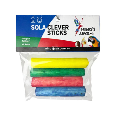 Ninos Java Coloured Sola Clever Sticks Bird in Small Animal Toy 4Pack showing the front view