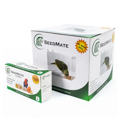 SeedMate Large No-Mess Bird Feeder & TrayMate Bundle - Acrylic