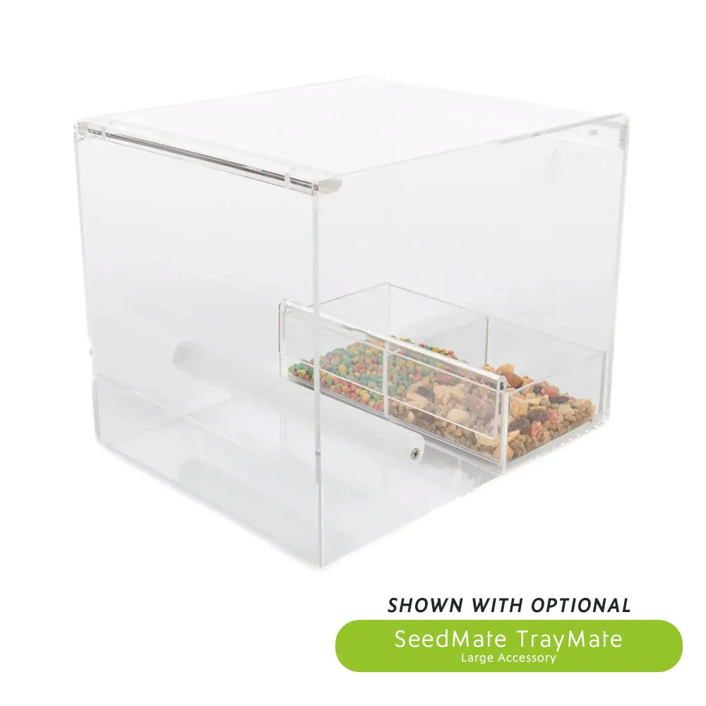 SeedMate Large No-Mess Bird Feeder & TrayMate Bundle - Acrylic