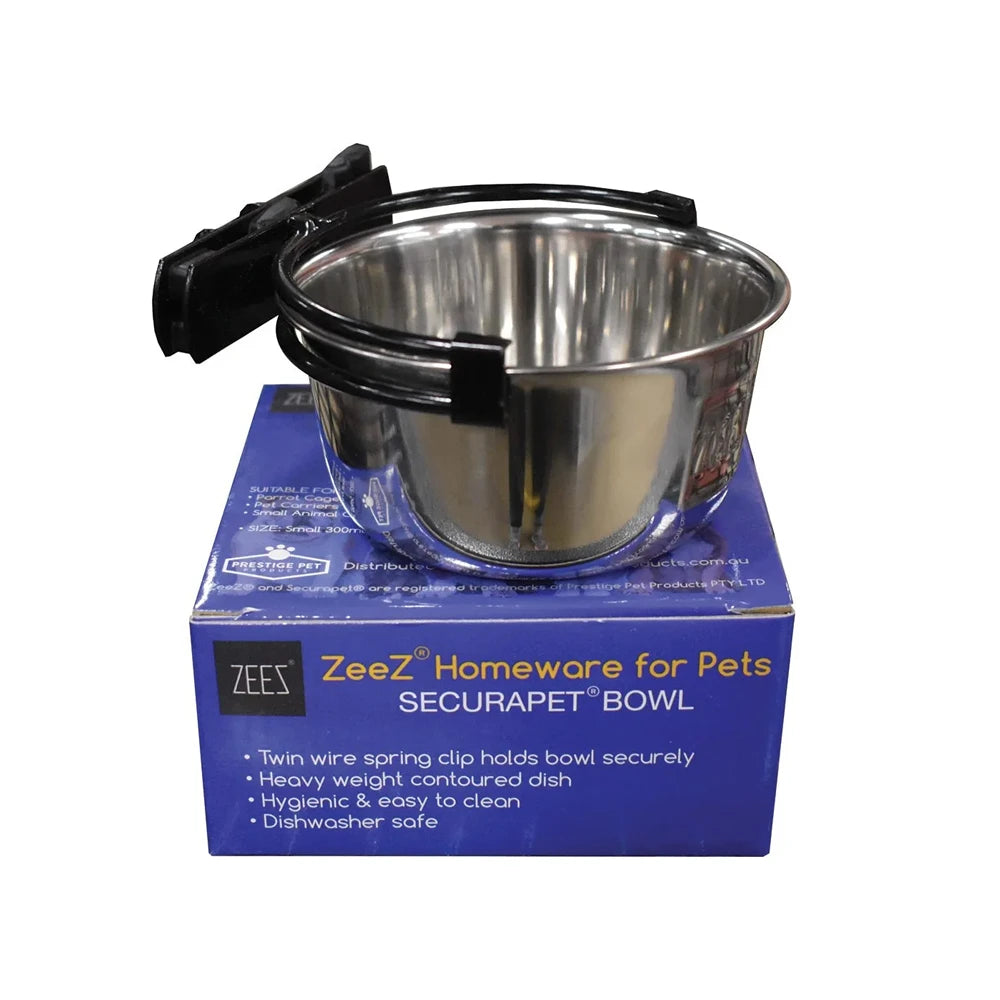 ZeeZ SecuraPet Stainless Steel Clamping Bowl