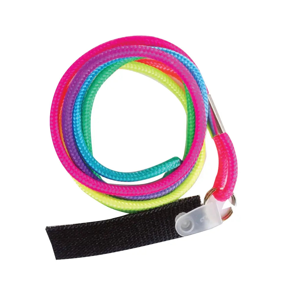 Avian Fashions Leash for FeatherWear FlightSuit (Leashette Rainbow) showing the front View