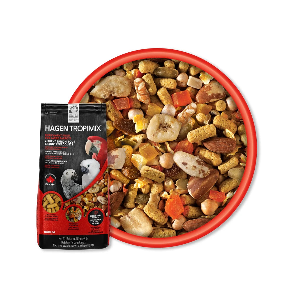 Hari Haggen Tropimix Large Parrots in 1.8kg showing the front view