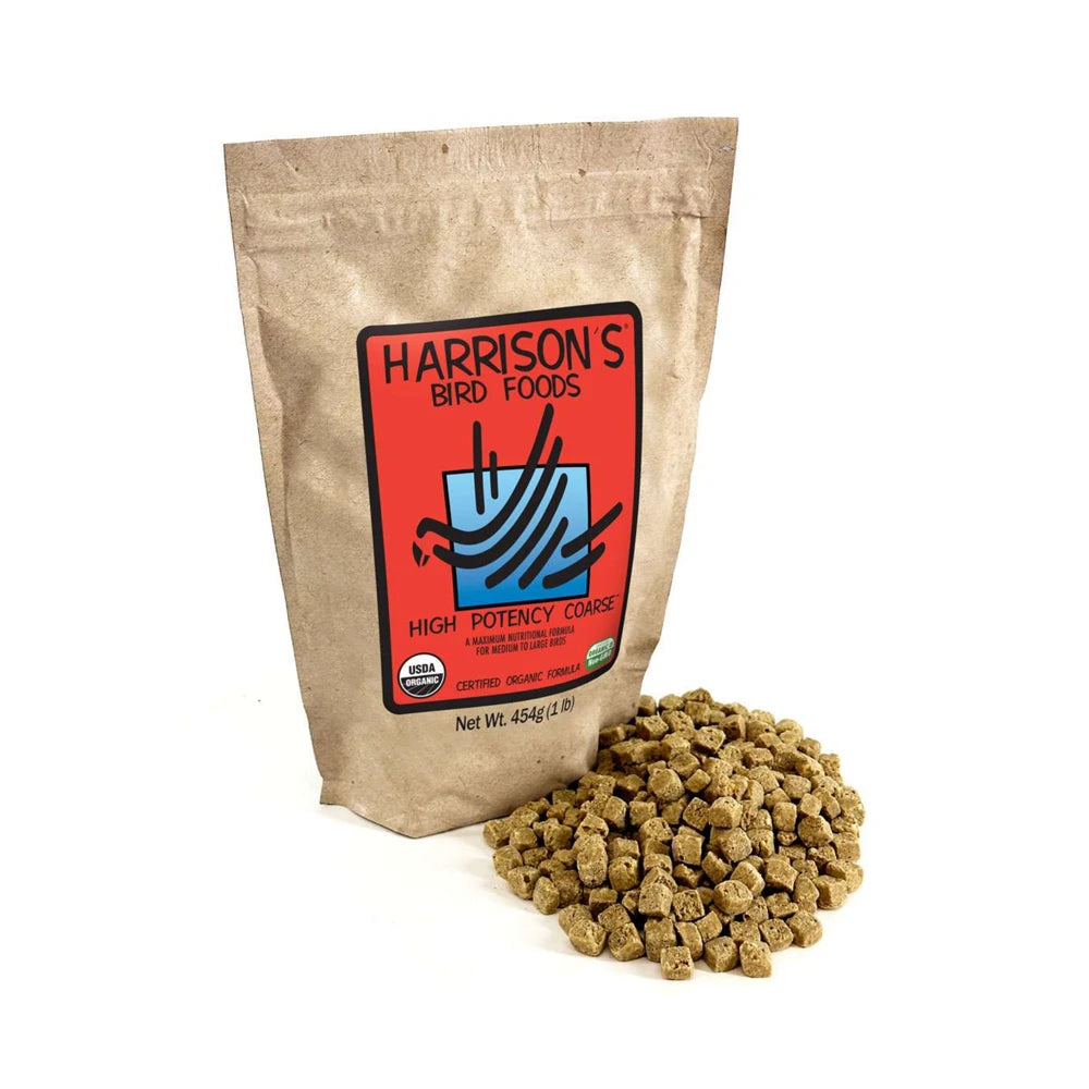 Harrison's Bird Foods High Potency Coarse in 454g showing the Front View