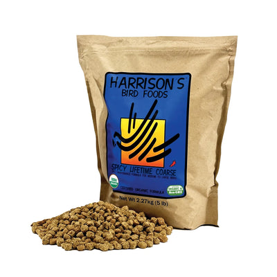 Harrison's Bird Foods Spicy Lifetime Coarse in 2.27kg showing the Front View