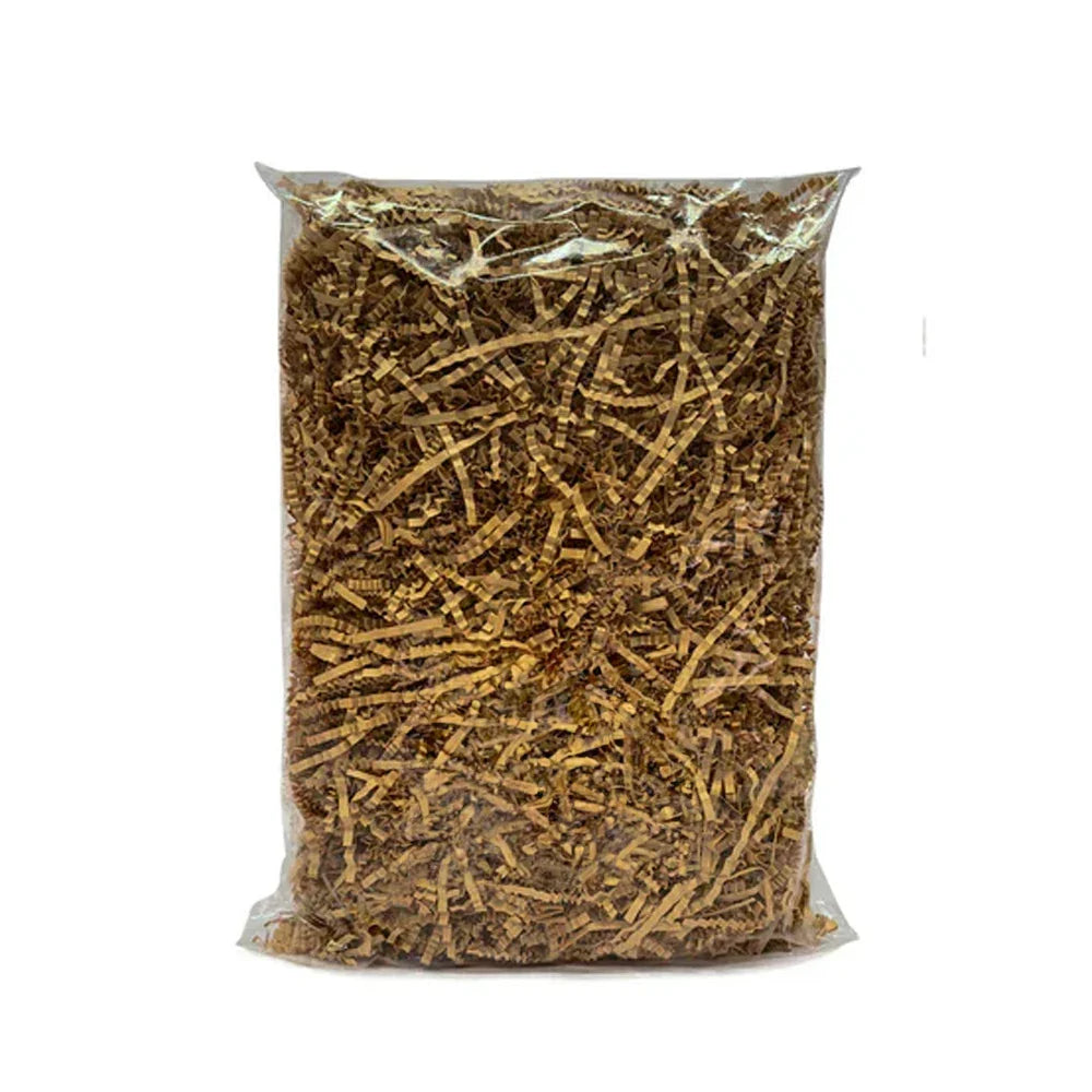Mighty Bird Crinkle Paper Kraft Shreds in 100g showing the front view