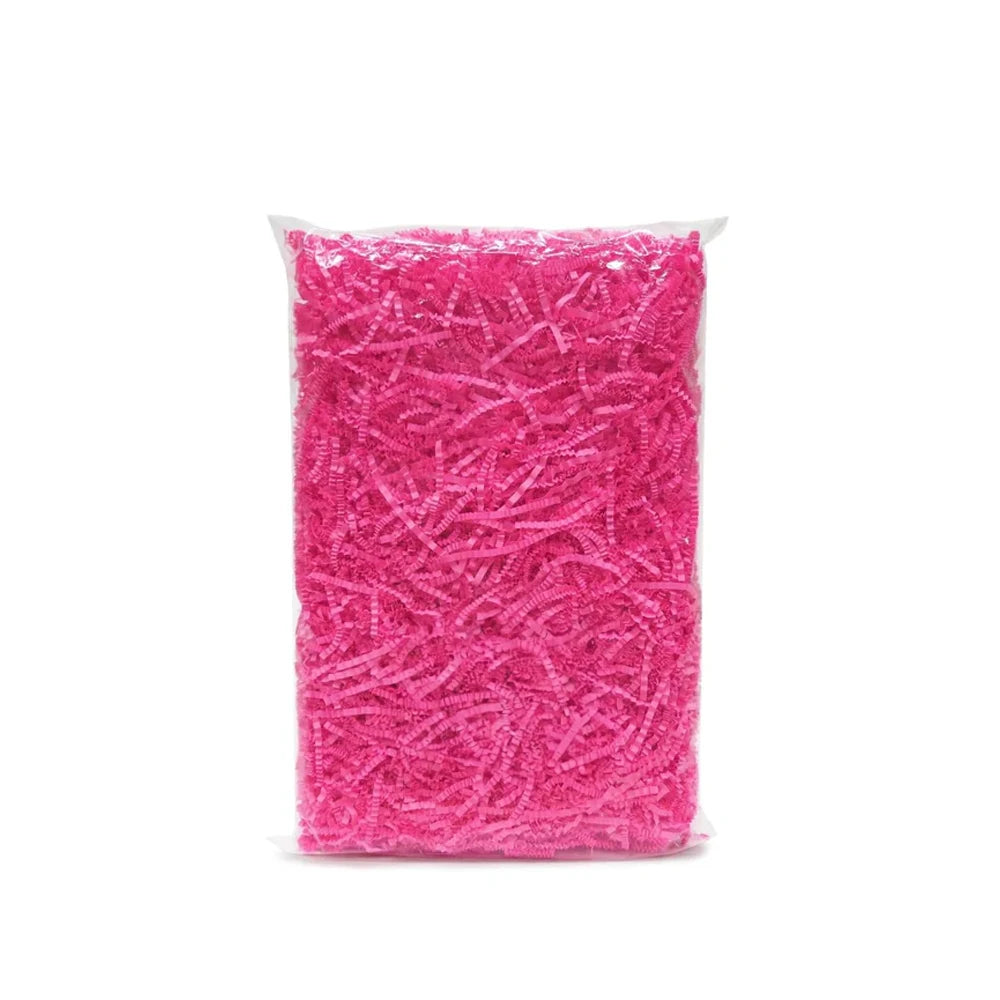 Mighty Bird Crinkle Pink Paper Shreds in 100g showing the front view