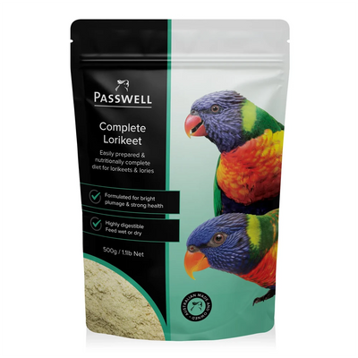 Passwell Complete Lorikeet in 500g showing the front view