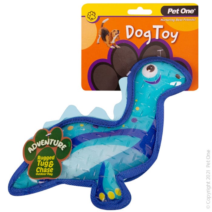 Pet One Adventure Squeaky Dinosaur Blue 29cm from Pet One