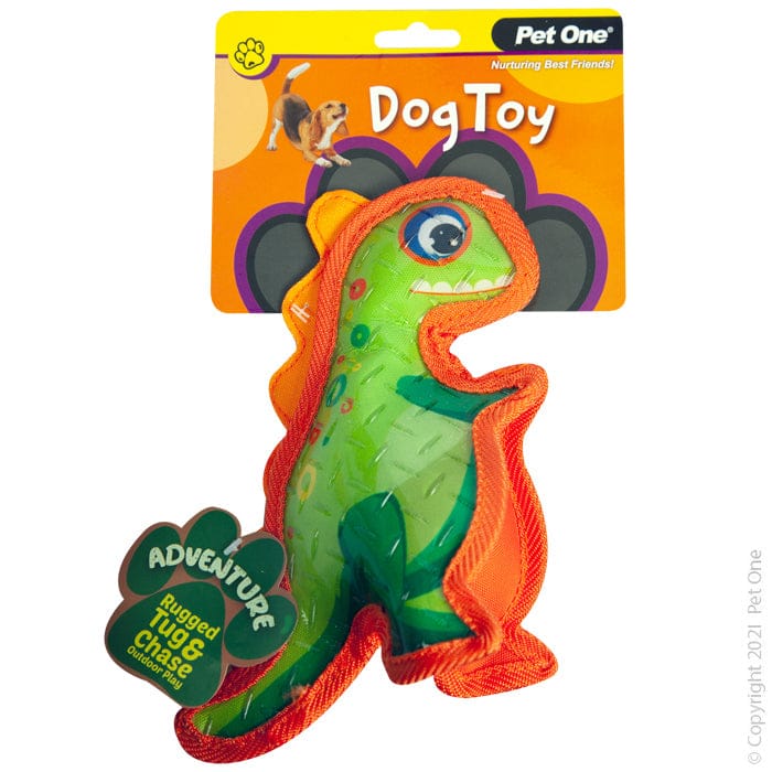 Pet One Adventure Squeaky Dinosaur Green 24cm from Pet One