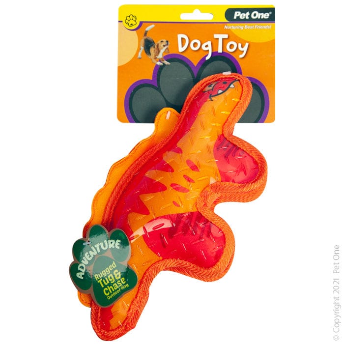 Pet One Adventure Squeaky Dinosaur Red 30cm from Pet One