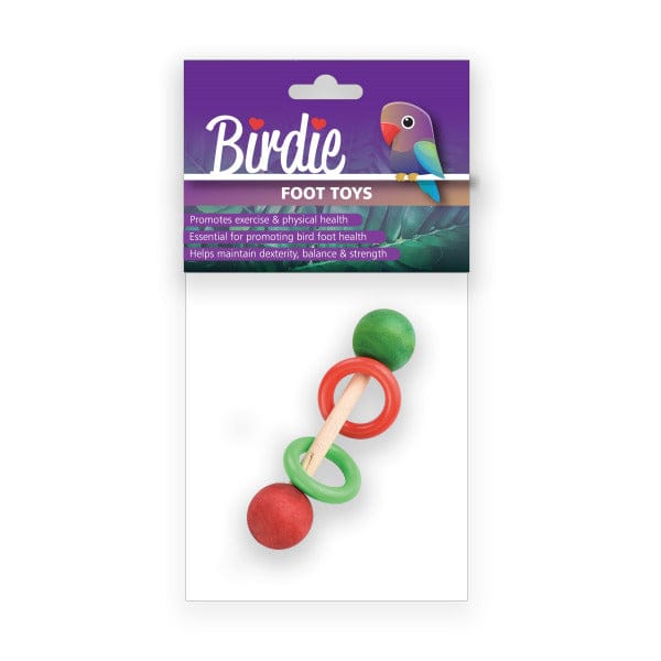 Birdie Barbell Foot Toy with Rings from Birdie